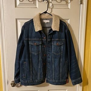 Madewell x Kule Oversized Jean Jacket w/ Sherpa Collar